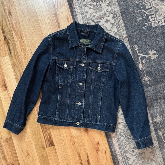 Eddie Bauer Vintage Dark Wash Denim Jacket Small Petite - Picture 1 of 5